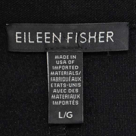 Eileen Fisher Black Viscose Blend Notched Jacket Blazer Size Large - Picture 8 of 11